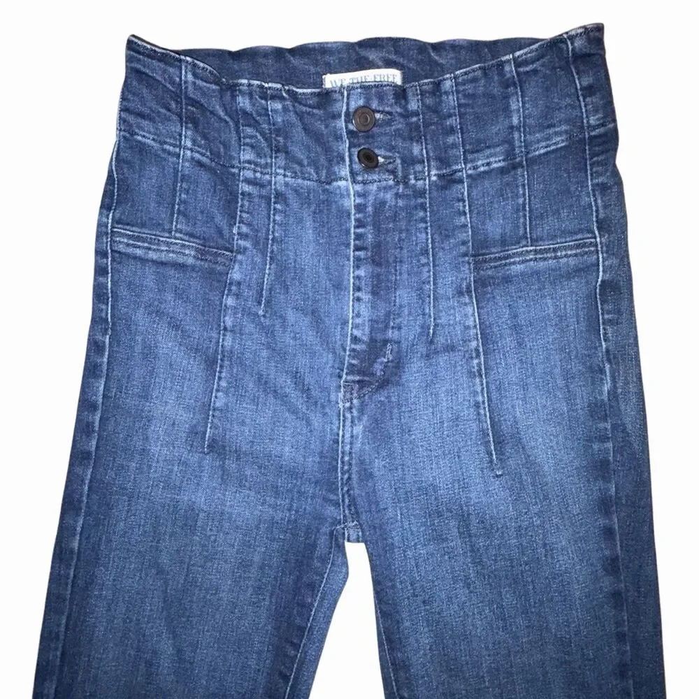 We The Free Jayde High Rise Flare Leg Jeans Size 27 Boho Medium Wash Free People